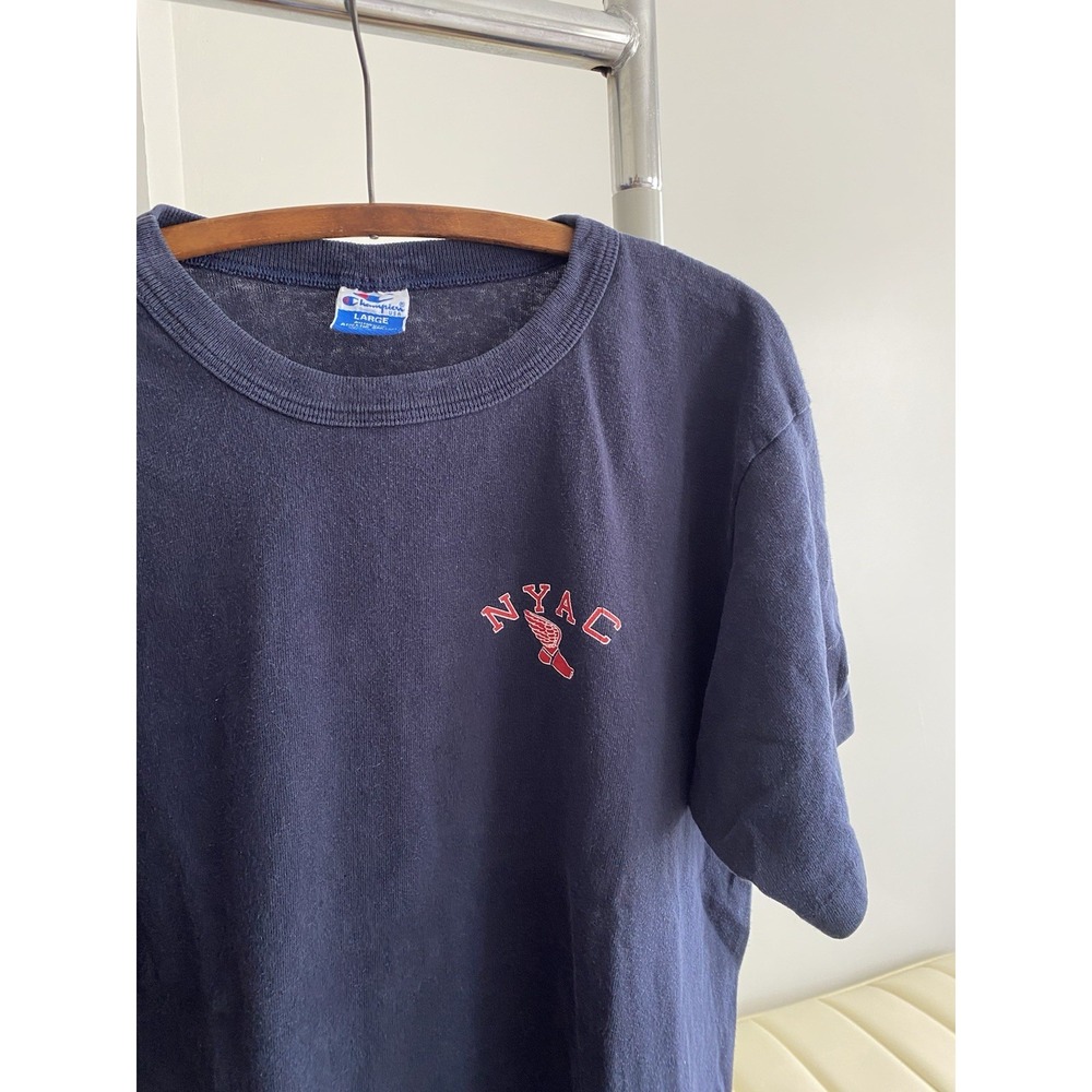 Vtg Champion NYAC New York Athletic Club Tee Size Large Made In USA Foot Logo - Picture 3 of 7